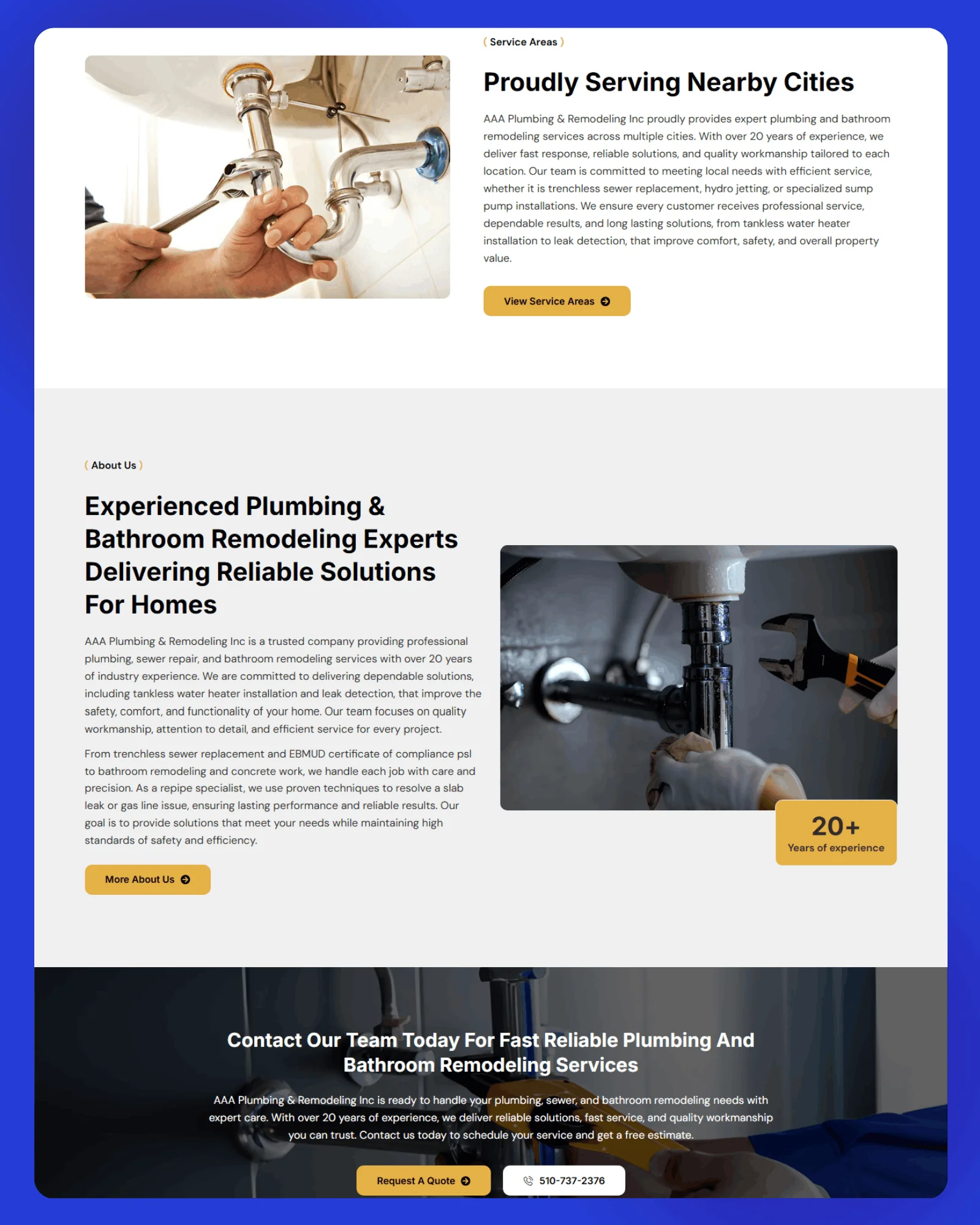 AAA Plumbing Website 1