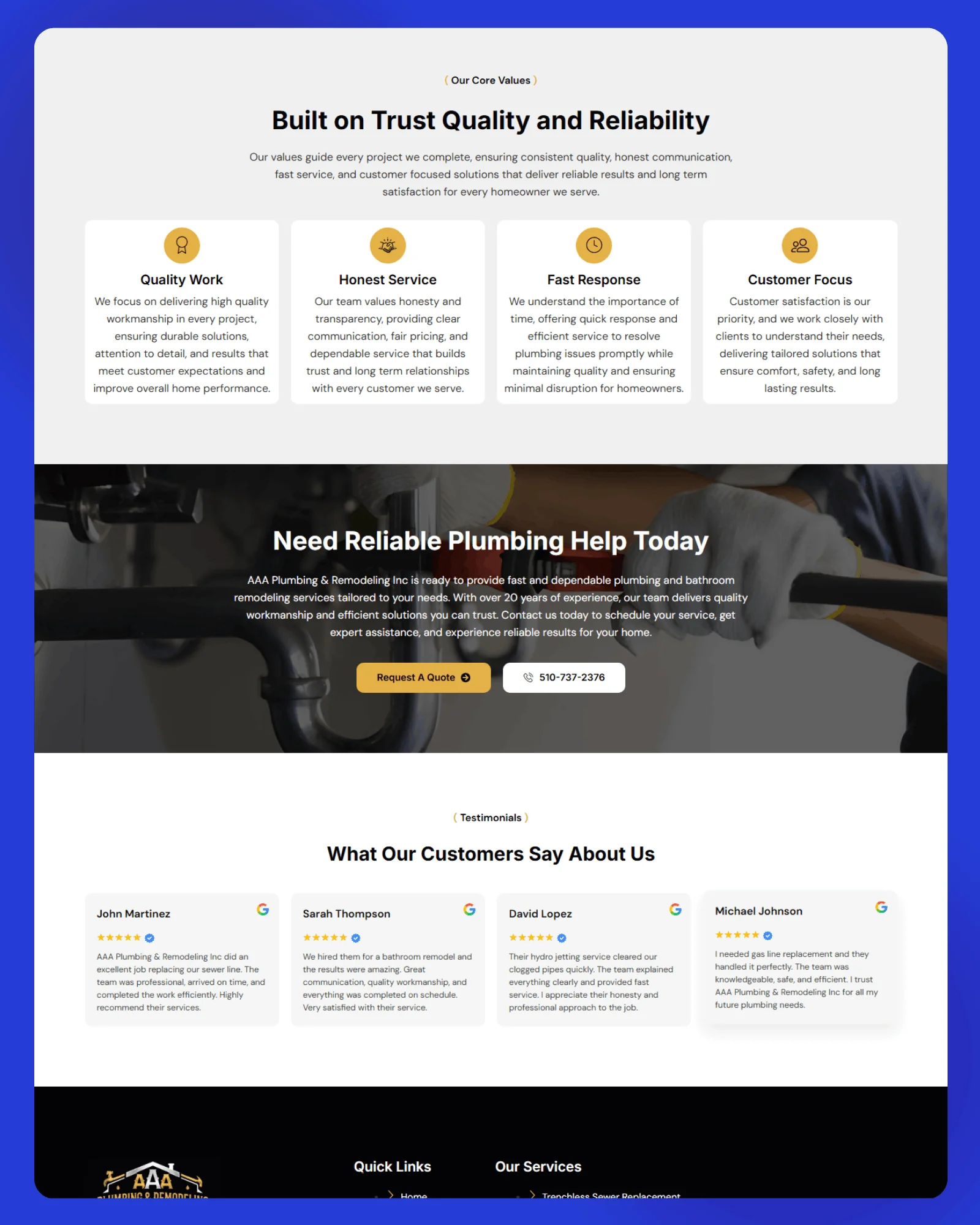 AAA Plumbing Website 4