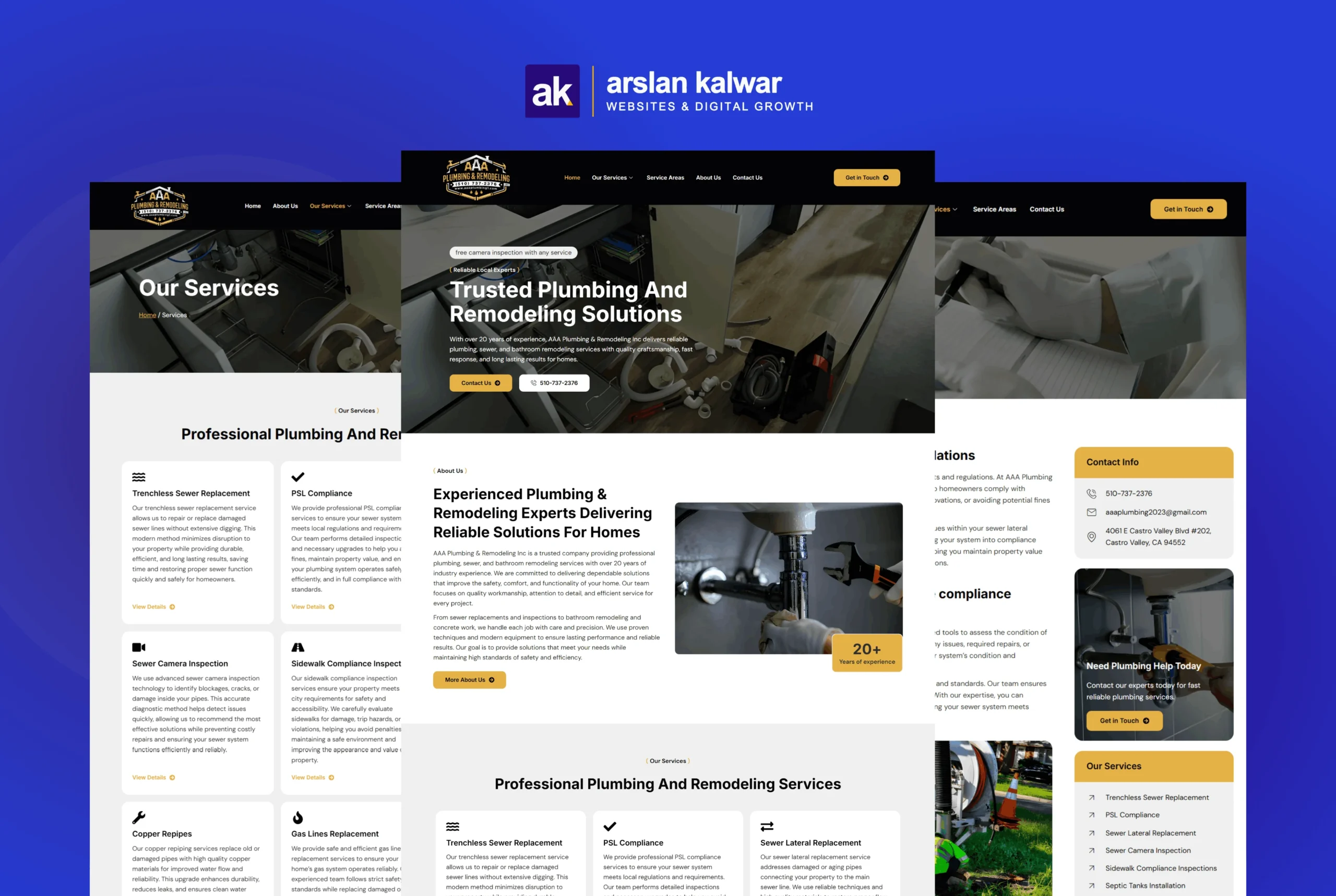 AAA Plumbing — Residential Commercial Plumbing Services Website Design 1 scaled