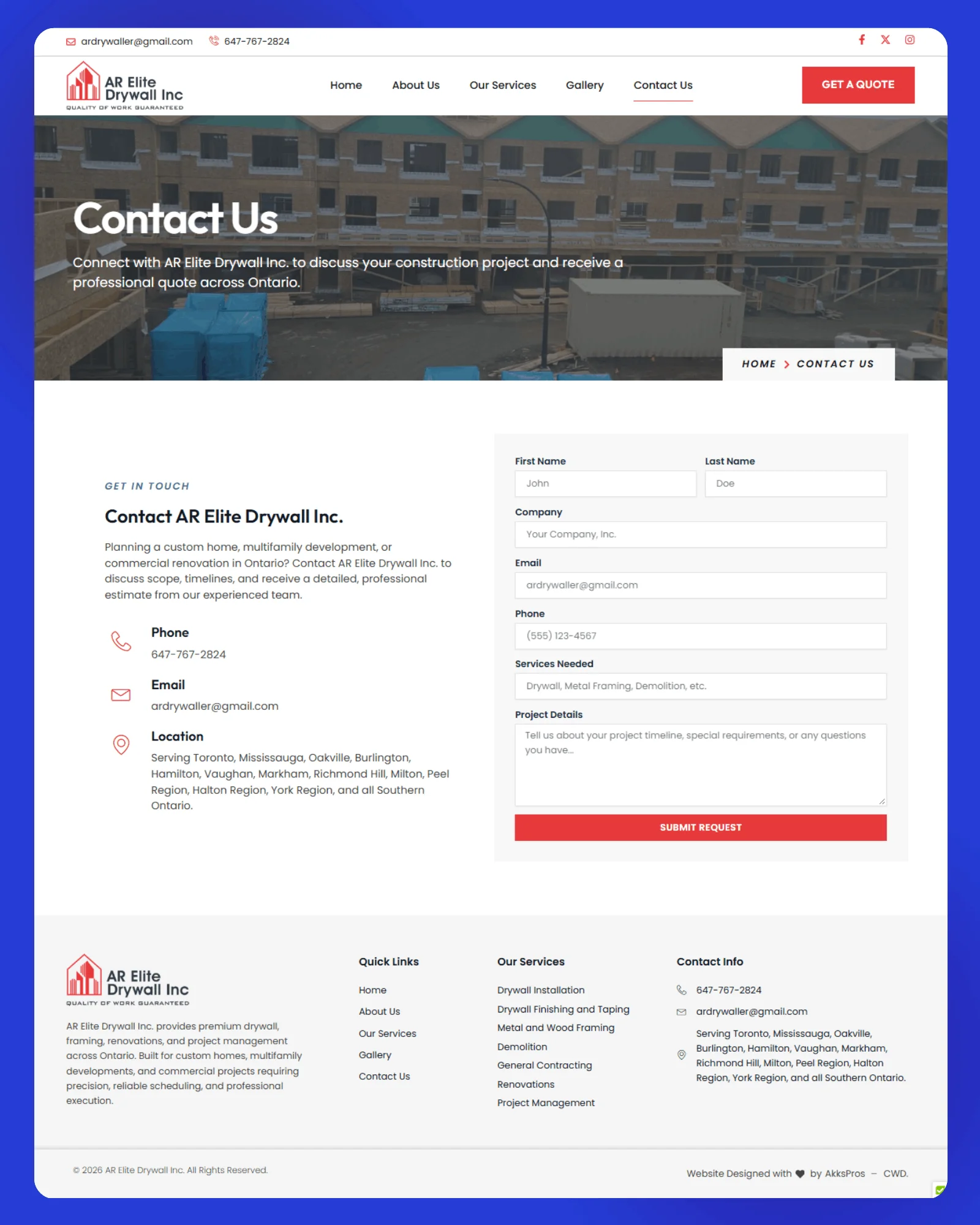 AR Elite Drywall Website 5