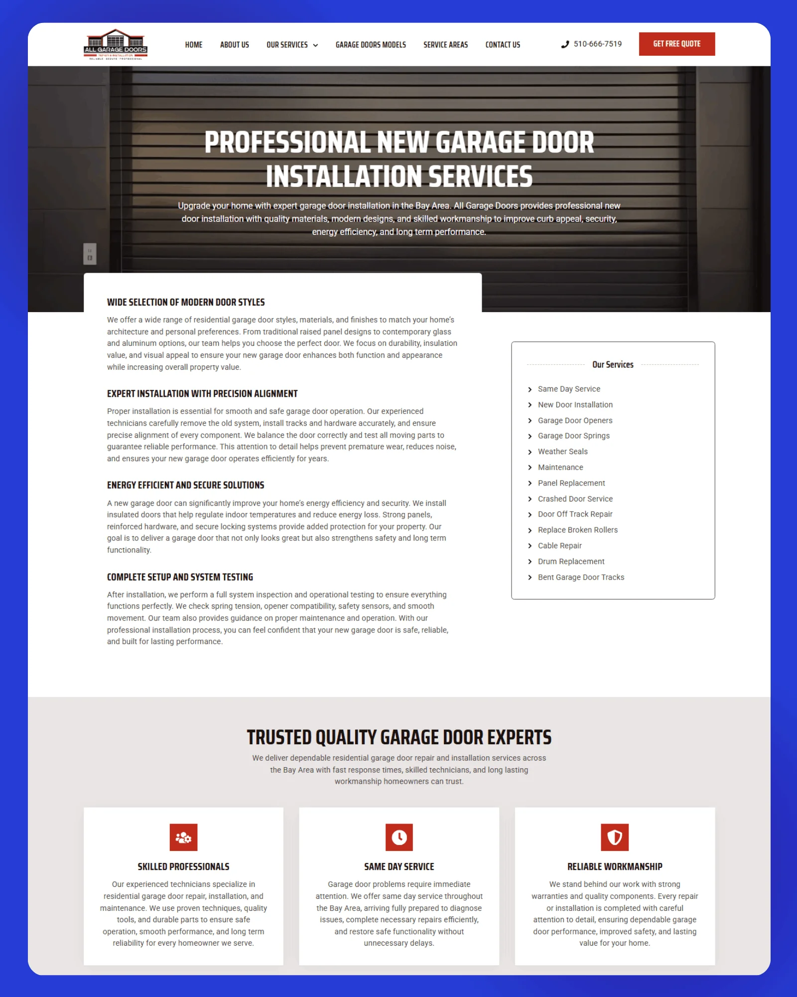 All Garage Doors Website 6