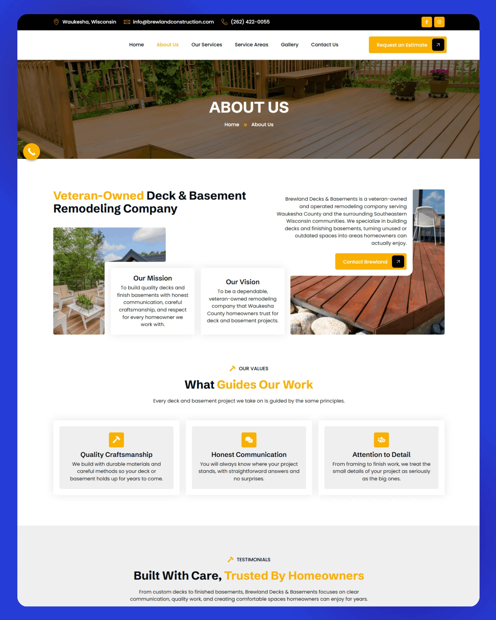 Brewland Decks Basements Website 2