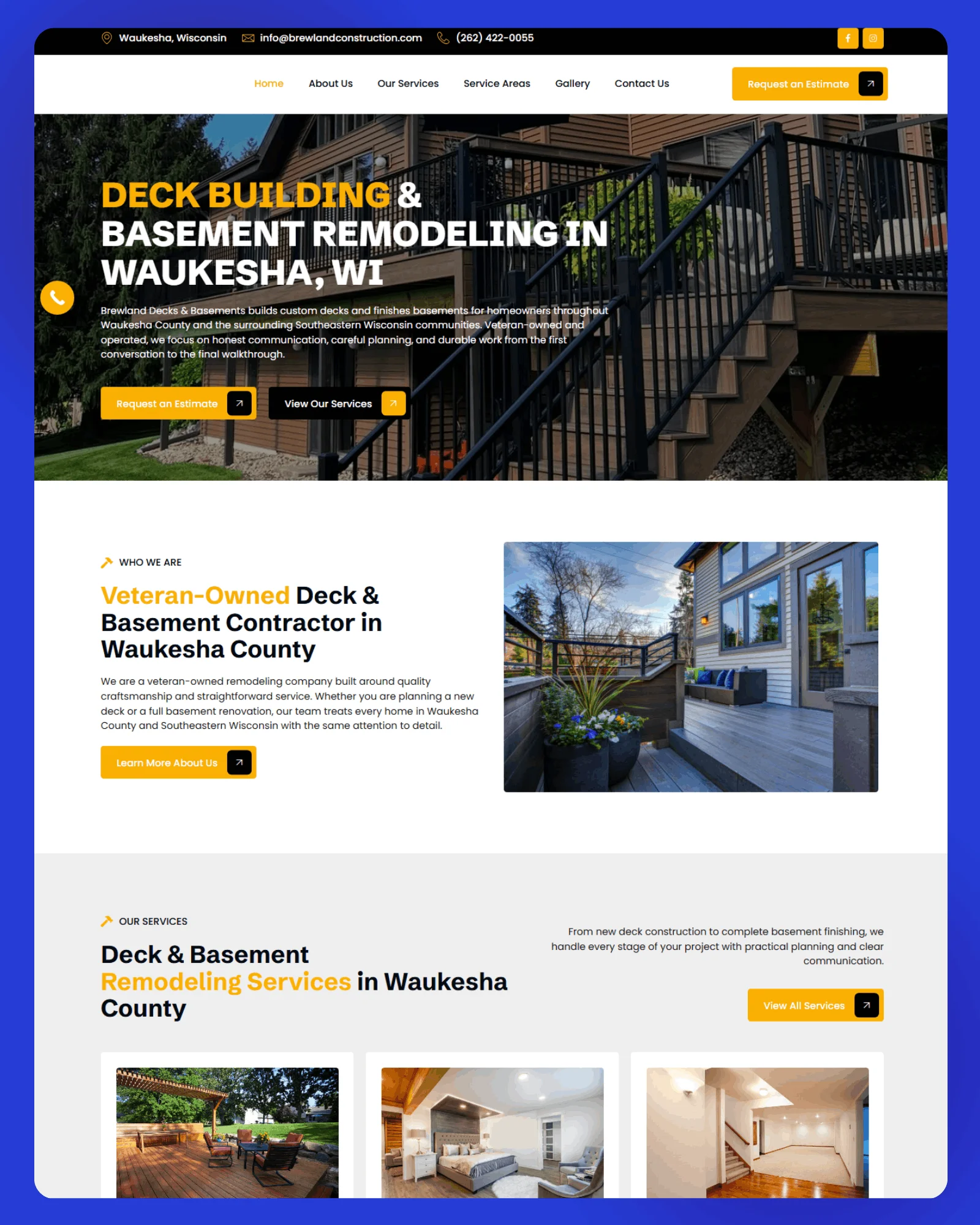 Brewland Decks Basements Website