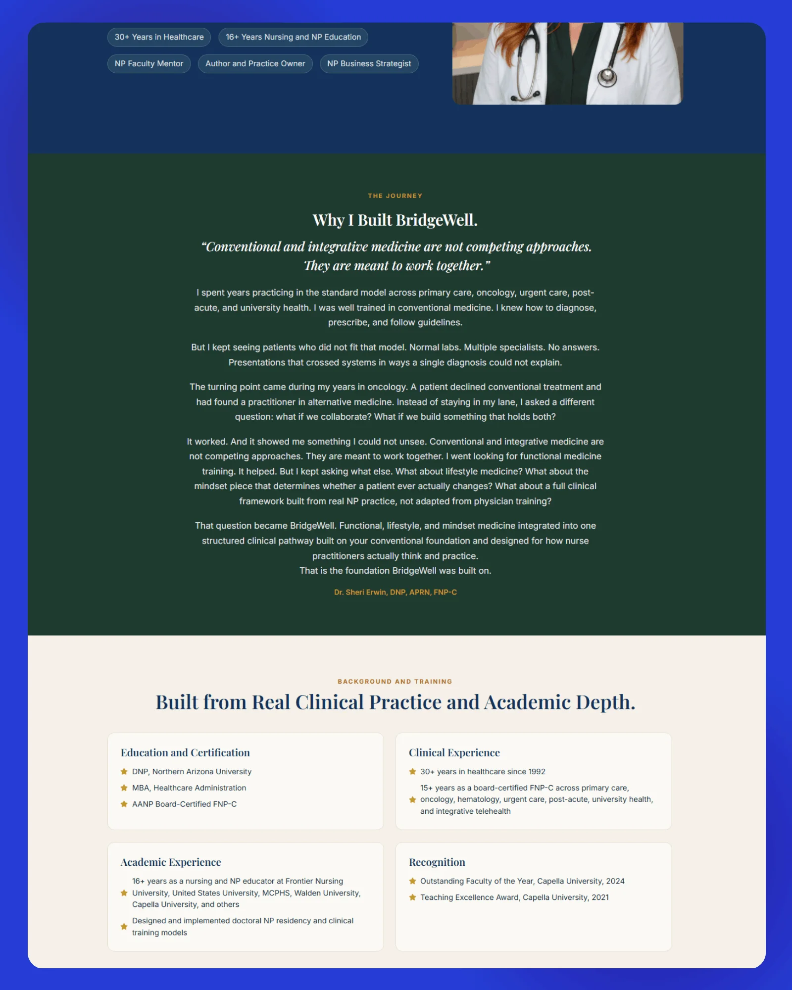 BridgeWell Integrative Education Website 1