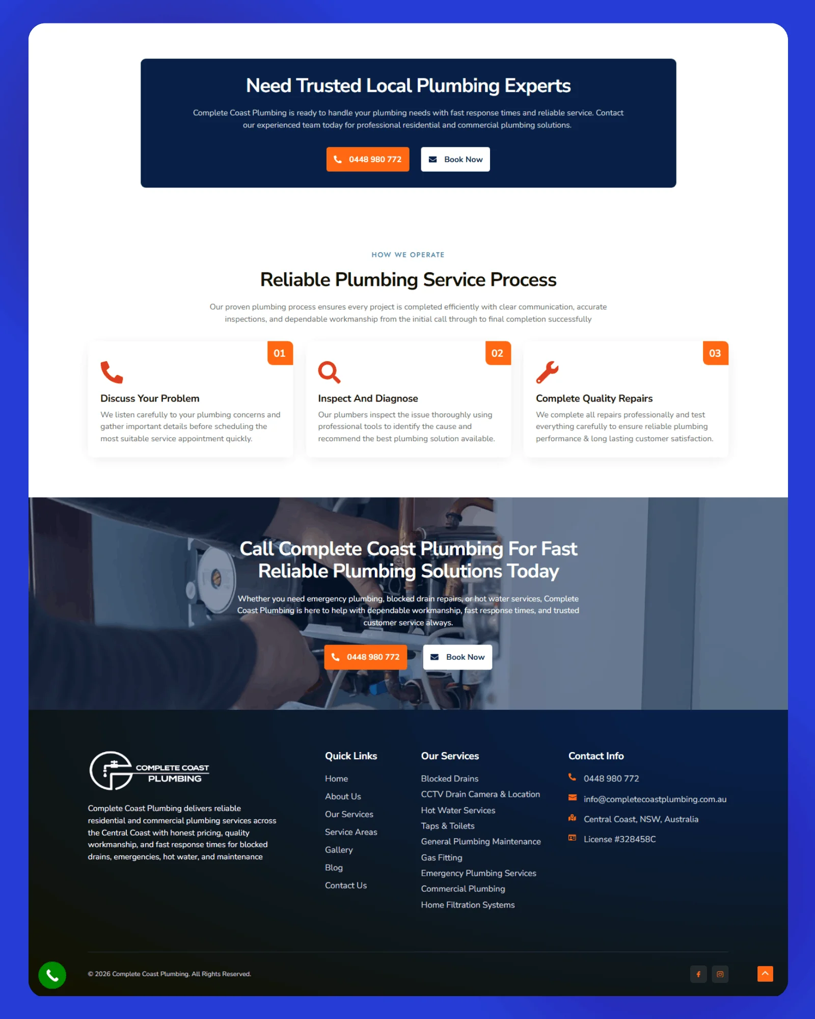 Complete Coast Plumbing Website 2