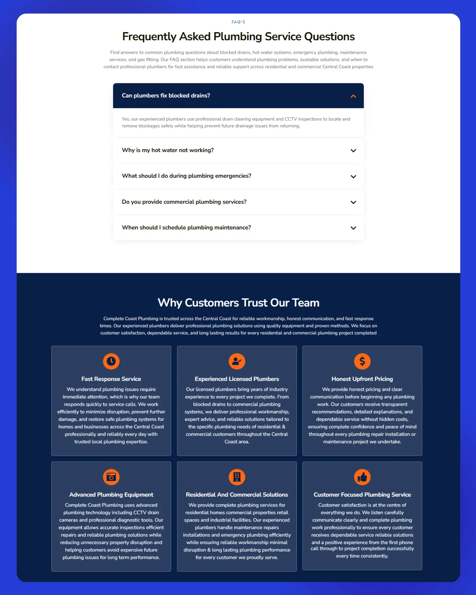 Complete Coast Plumbing Website 4