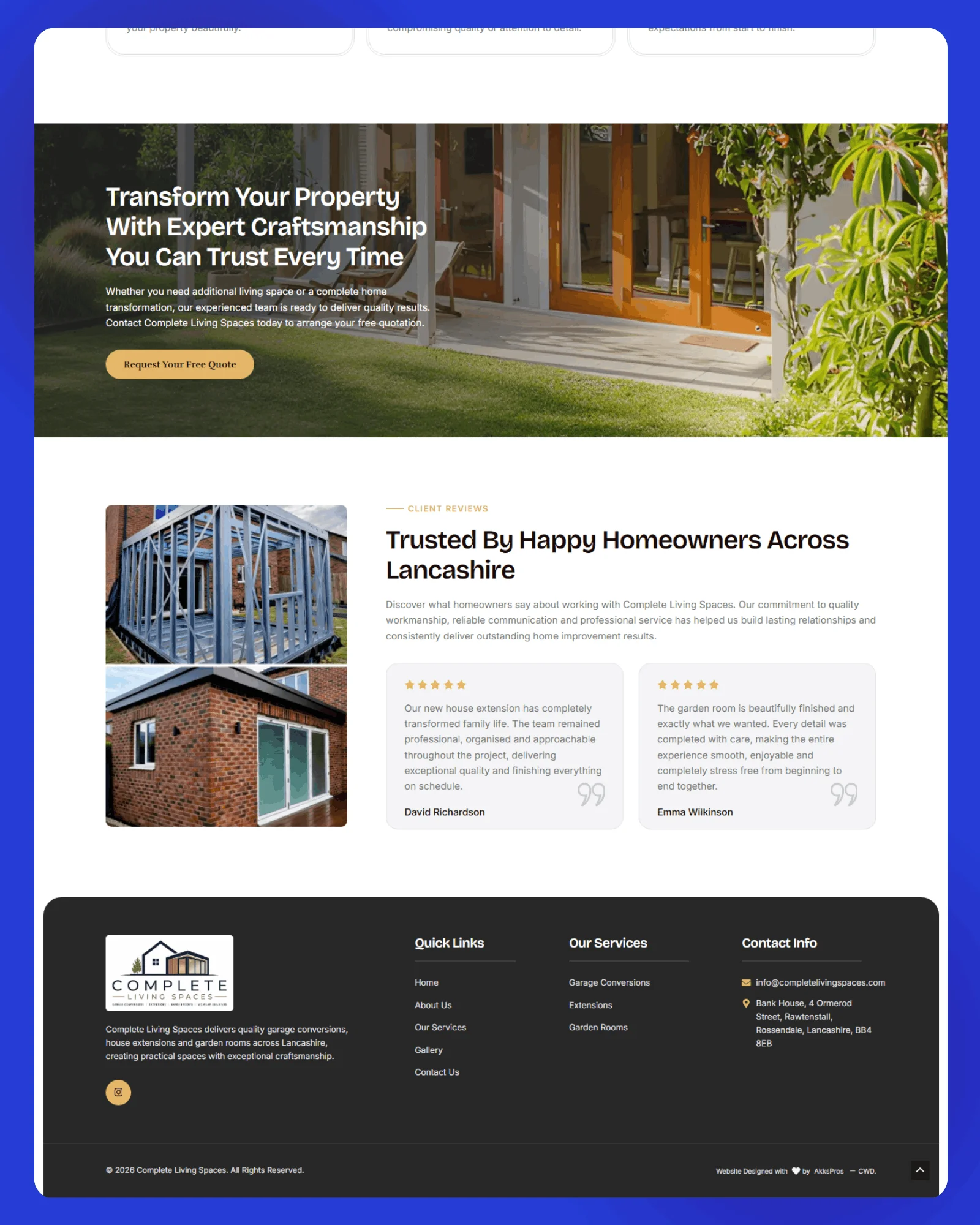 Complete Living Spaces Website 3