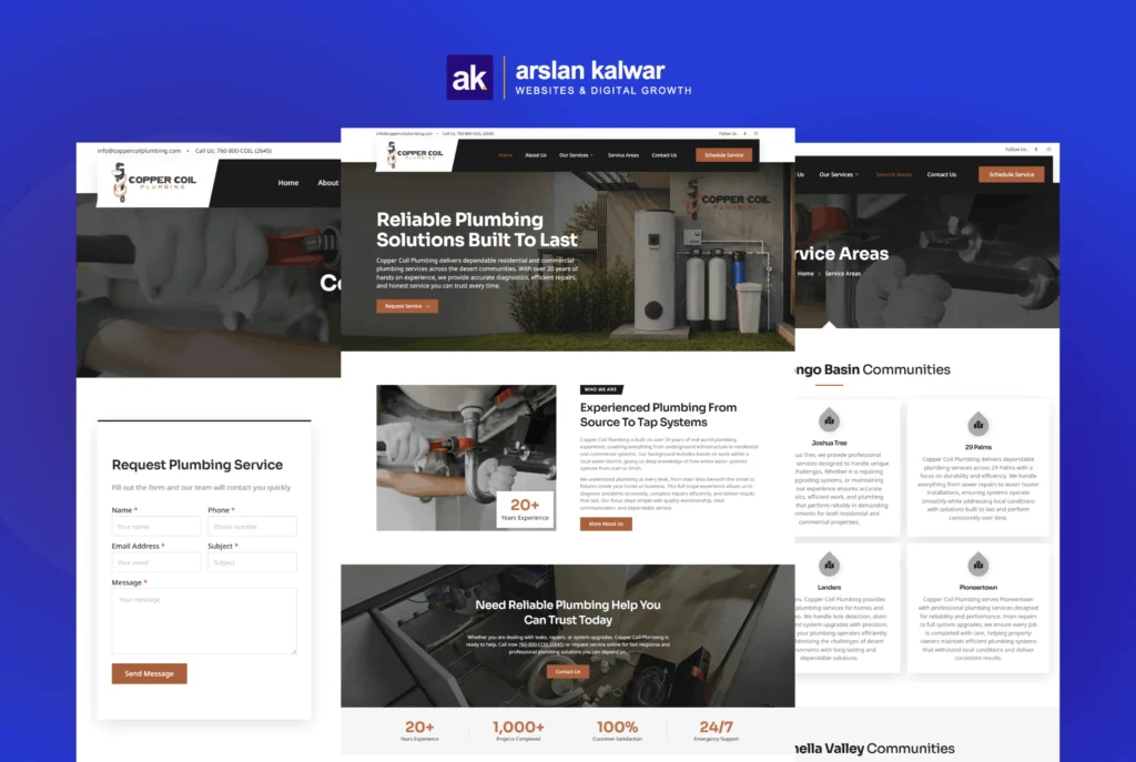 Copper Coil Plumbing — Residential Commercial Plumbing Services USA Website Design 1 scaled