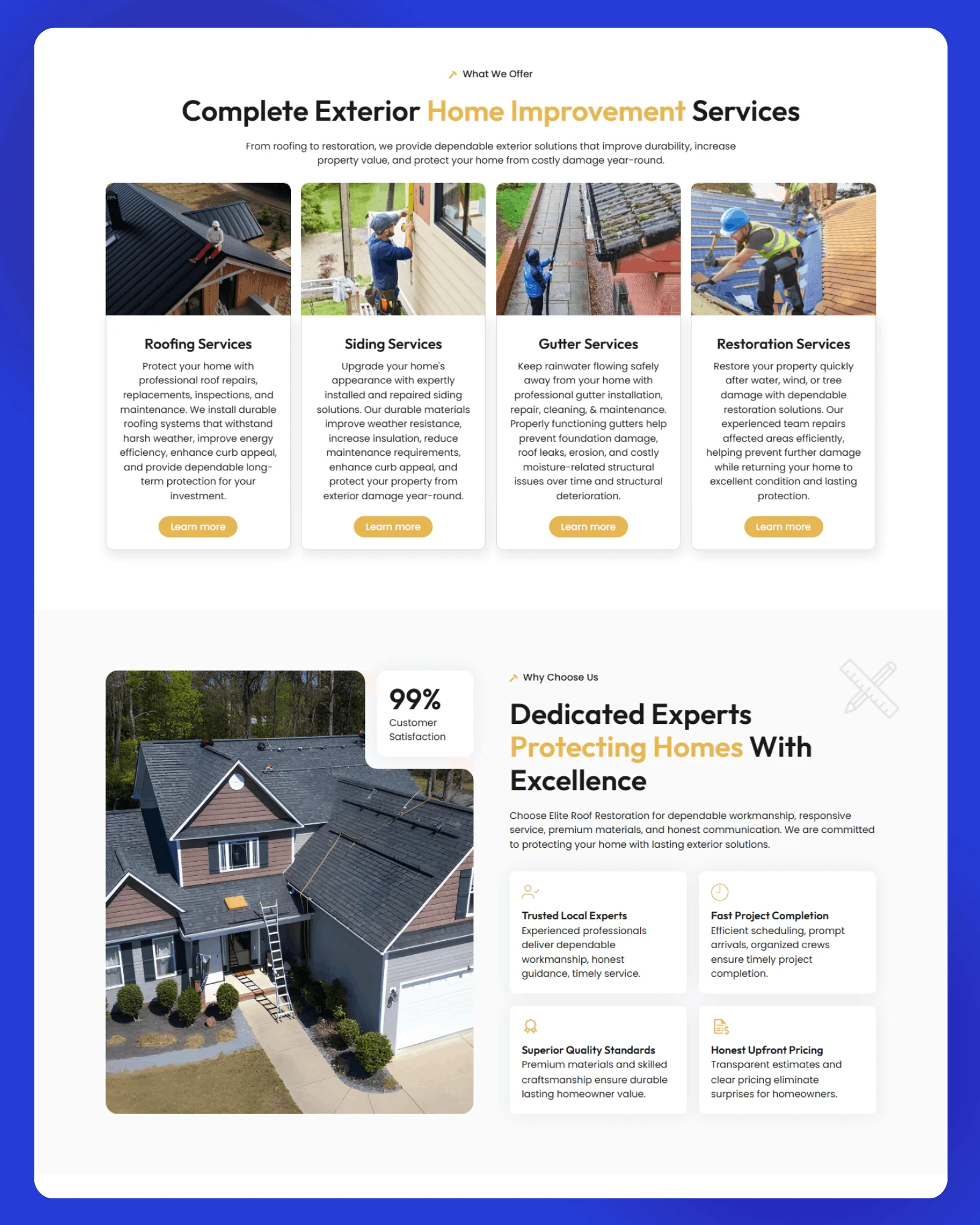 Elite Roof Restoration Website 1