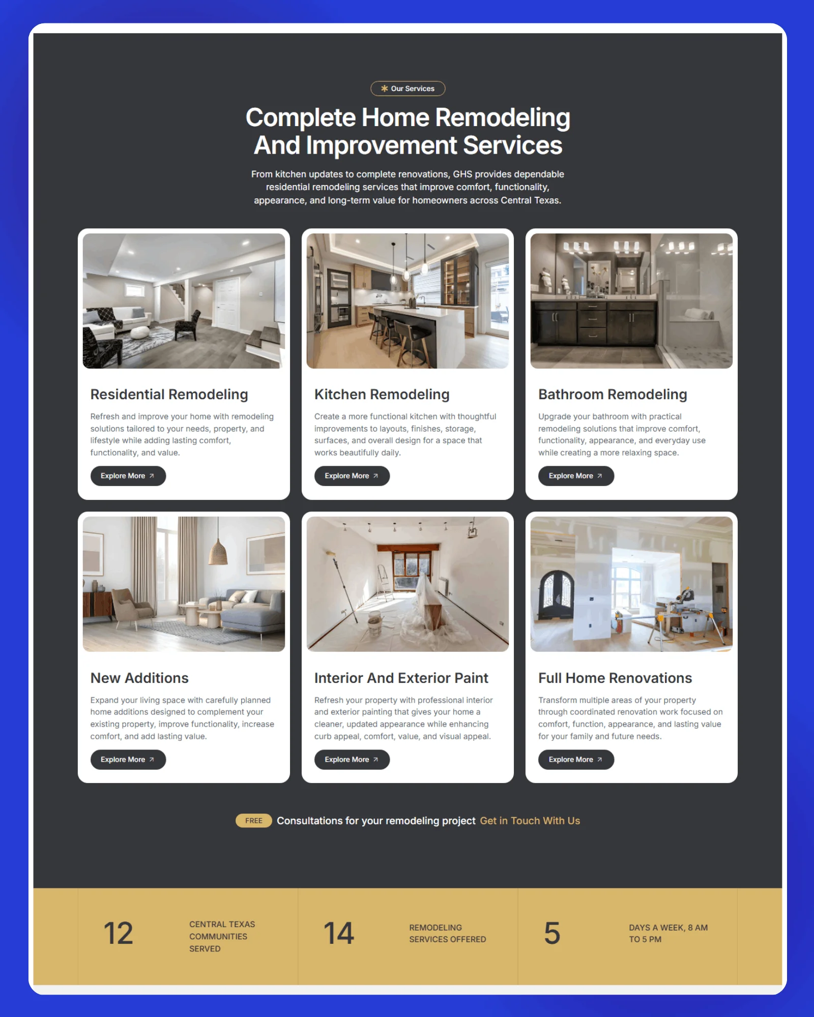 Golden Horizon Services Website 1