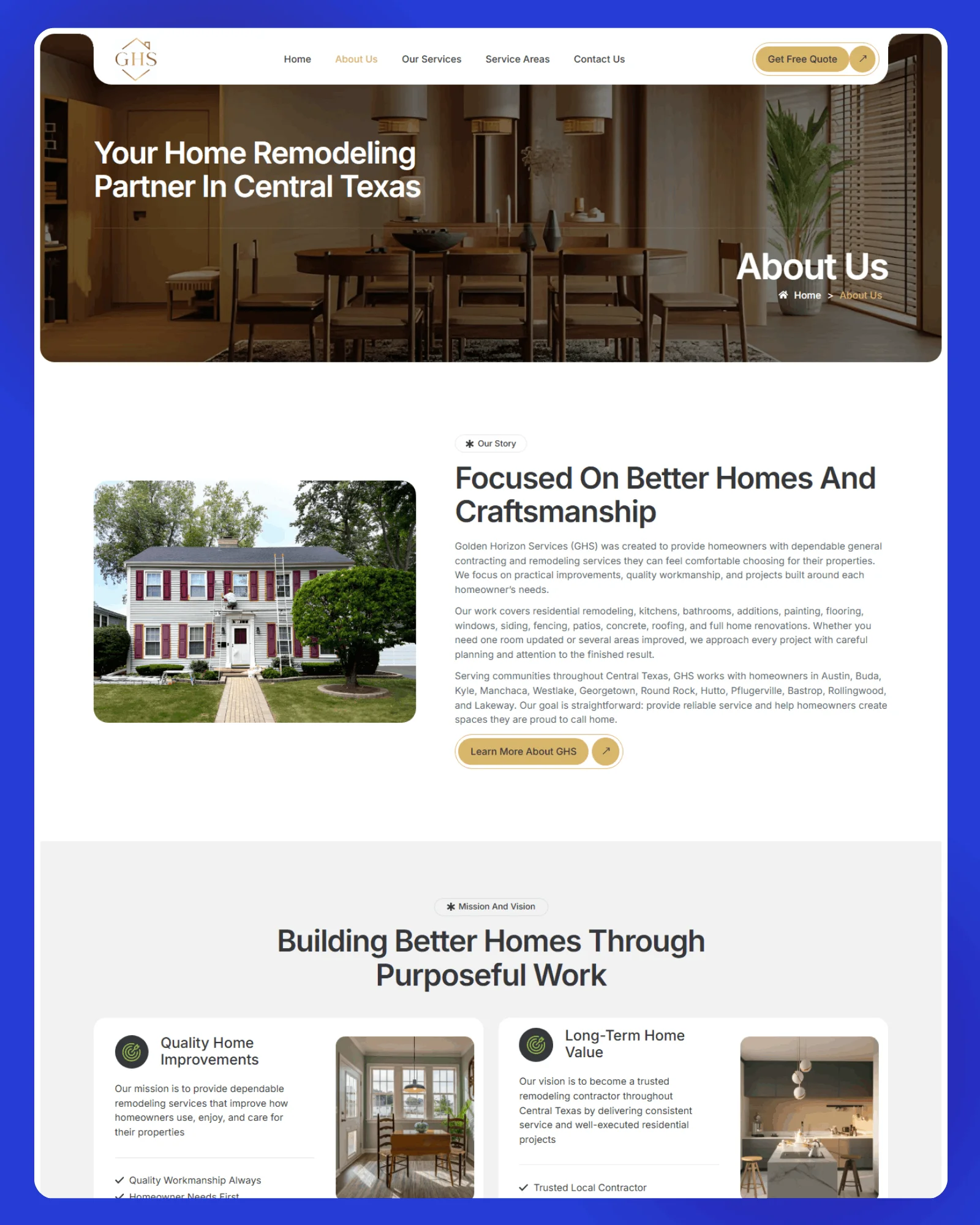 Golden Horizon Services Website 4