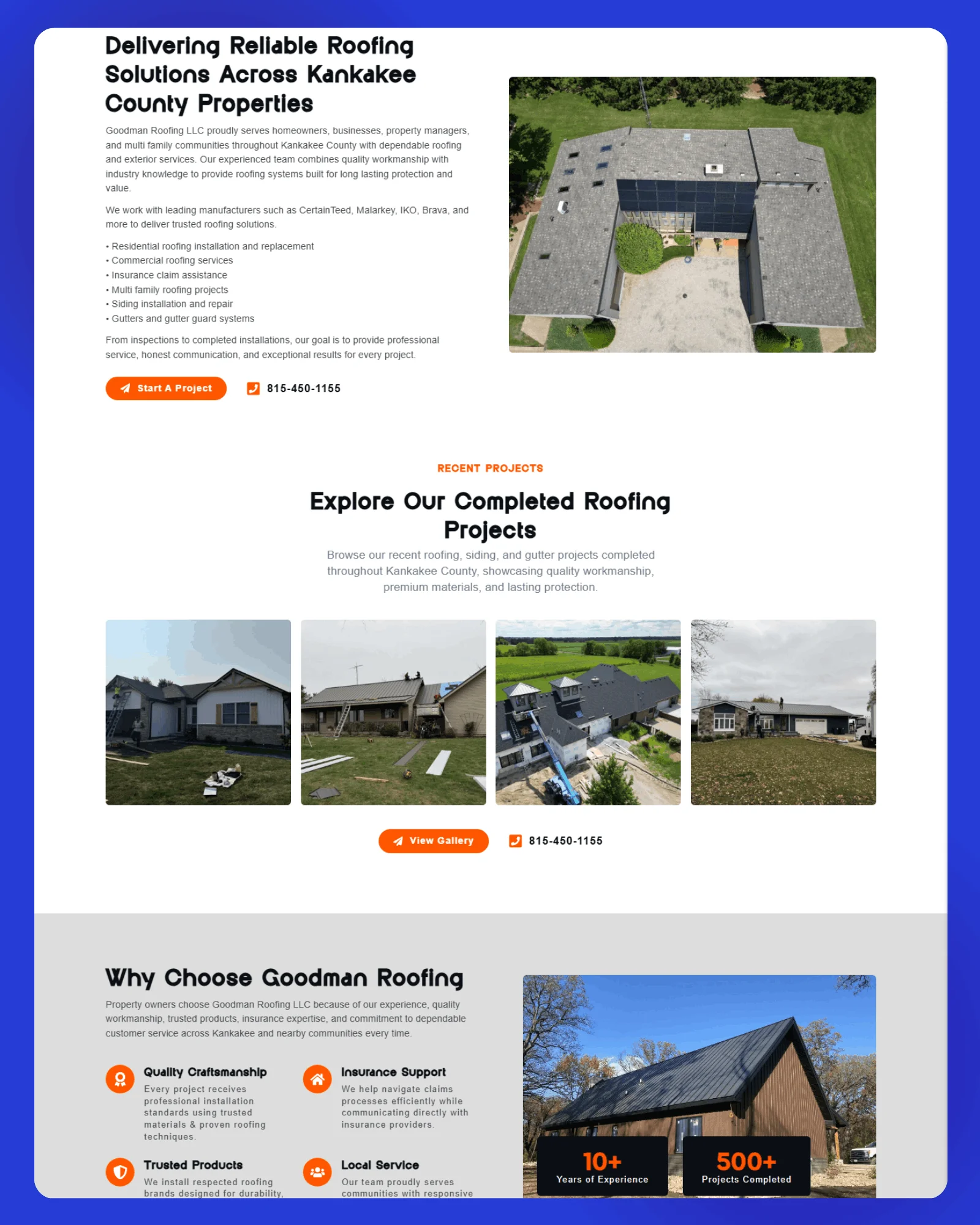 Goodman Roofing LLC Website 2