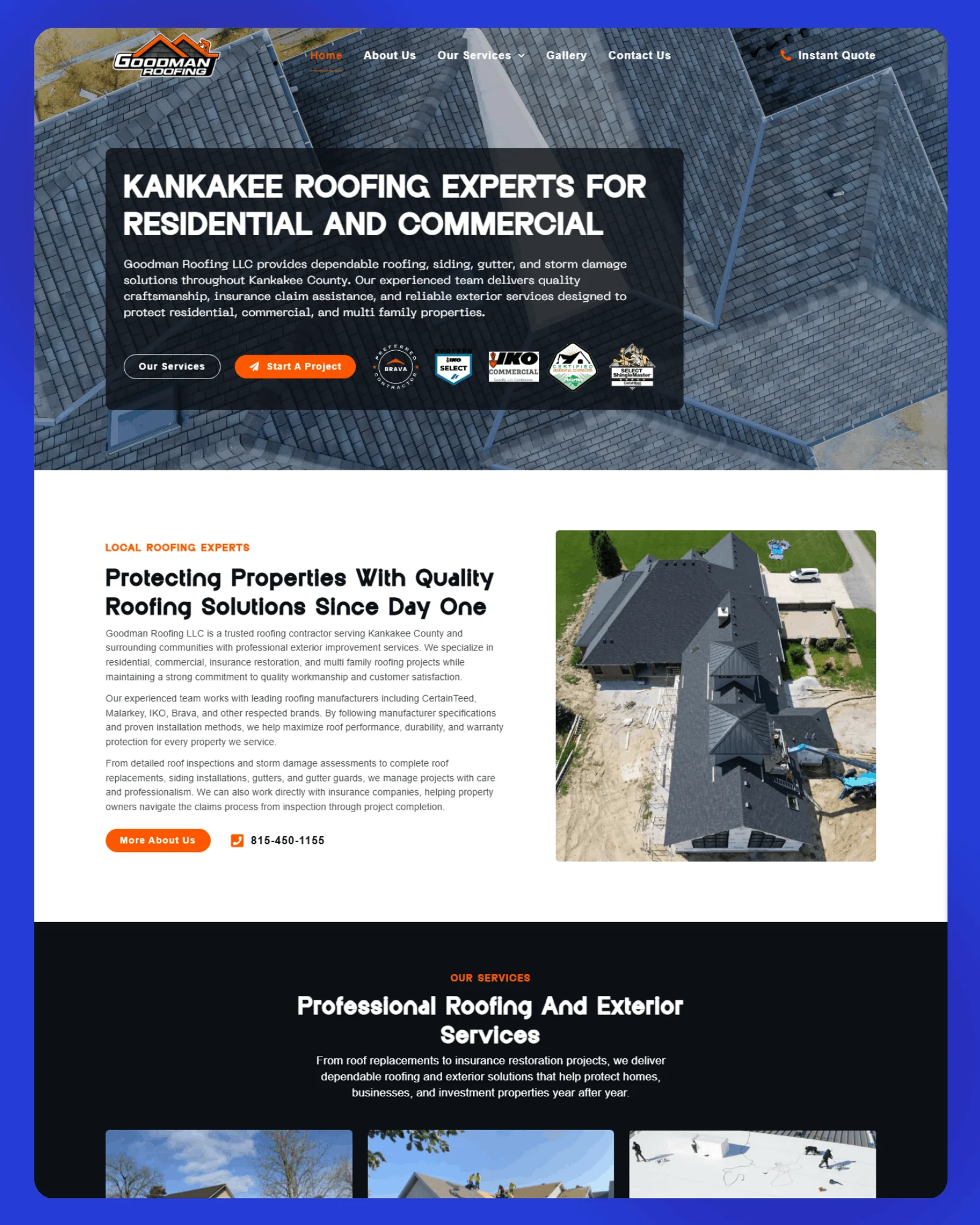 Goodman Roofing LLC Website