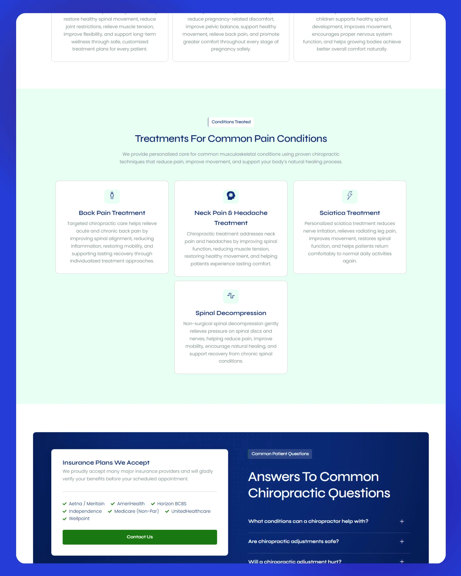 NJ Dynamic Chiropractic Website 1