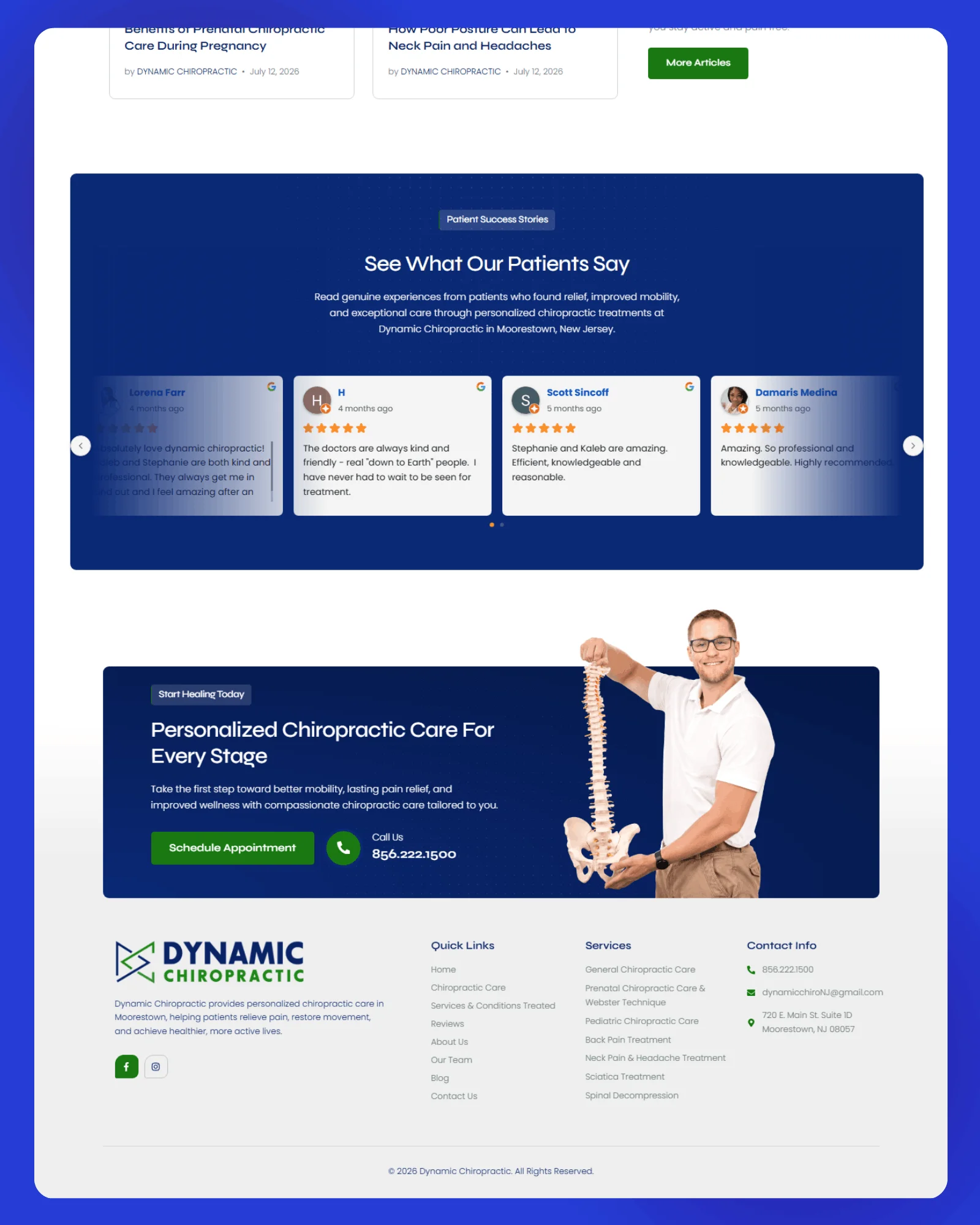 NJ Dynamic Chiropractic Website 3