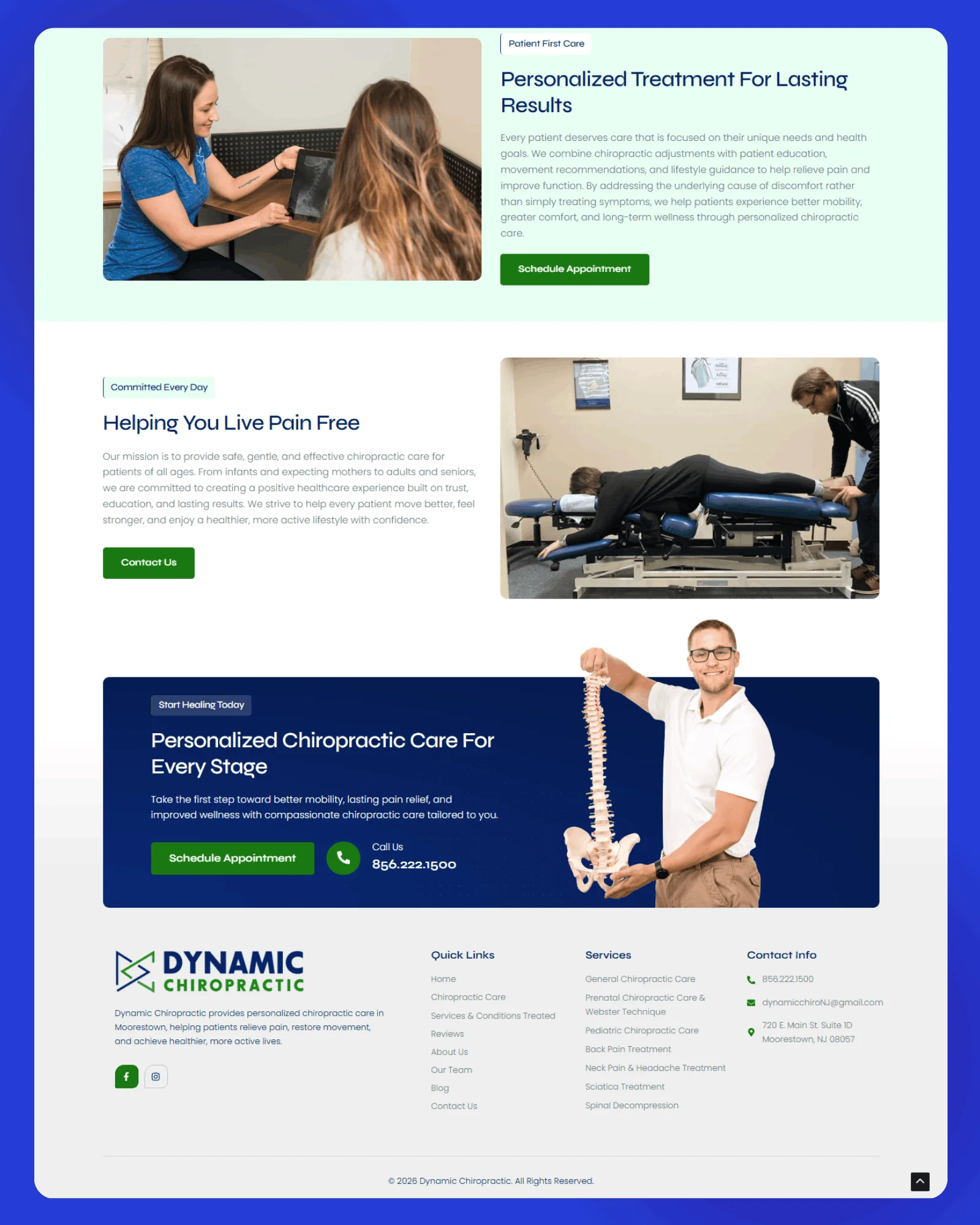 NJ Dynamic Chiropractic Website 4