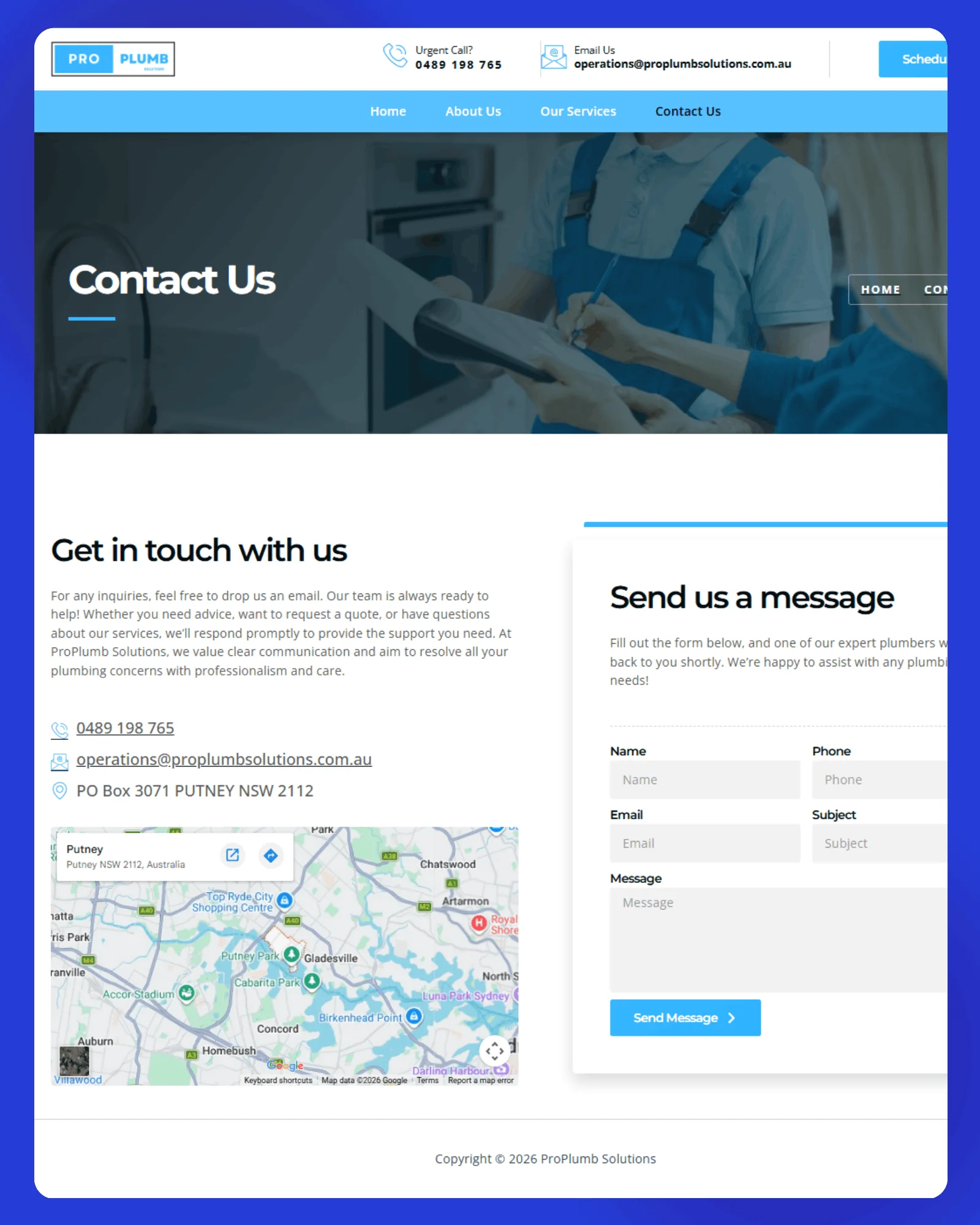 ProPlumb Solutions Website 3
