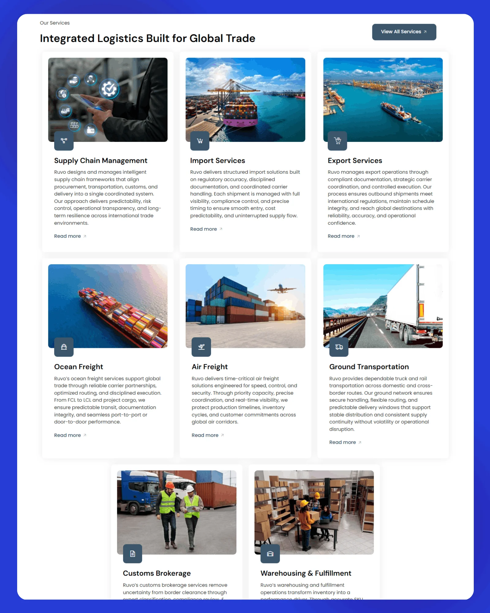 RUVO International Logistics Website 1