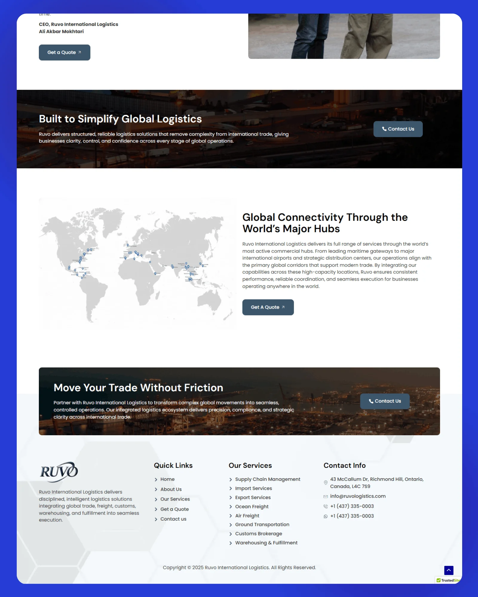 RUVO International Logistics Website 3