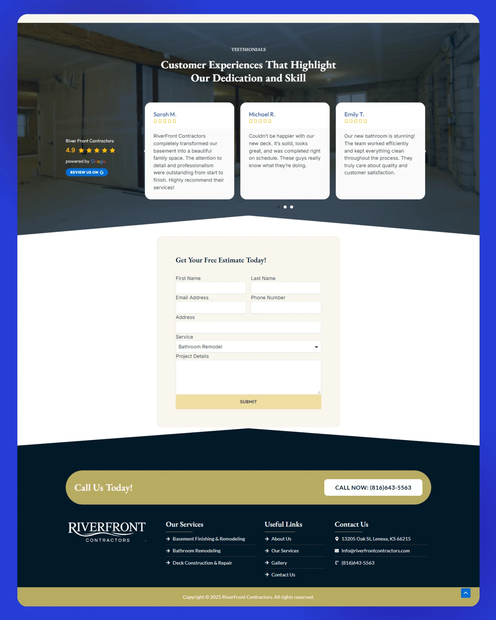 RiverFront Contractors Website 2