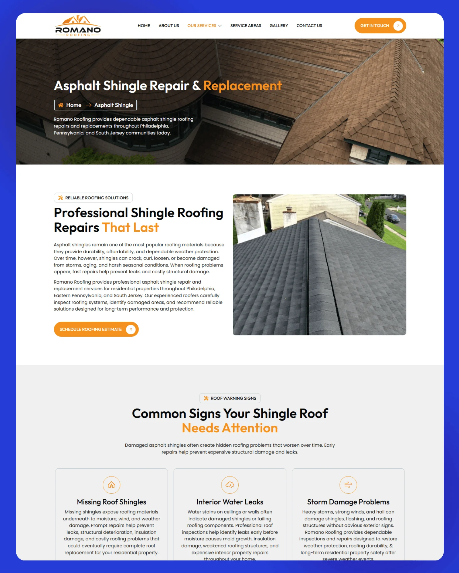 Romano Roofing Website 3 1