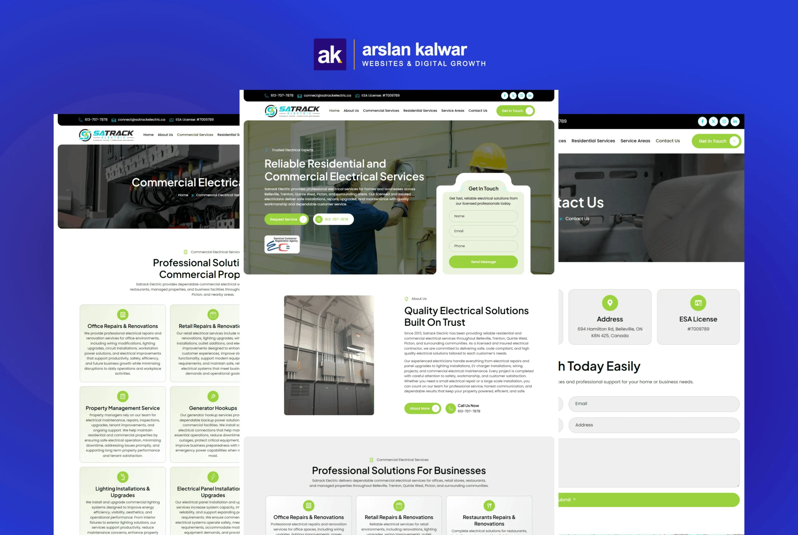 Satrack Electric — Residential Commercial Electrical Services Ontario Canada Website Design 1 scaled