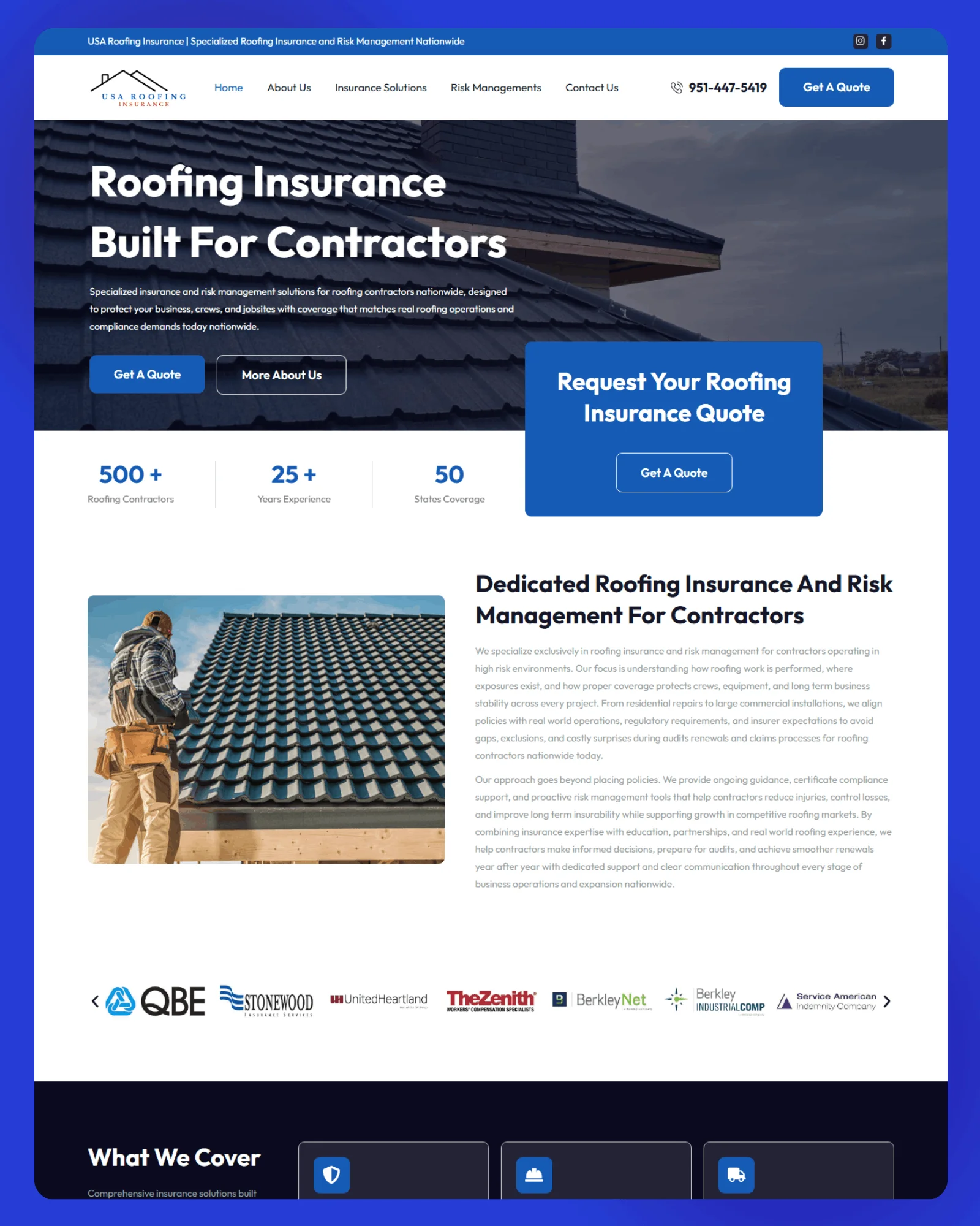 USA Roofing Insurance Website