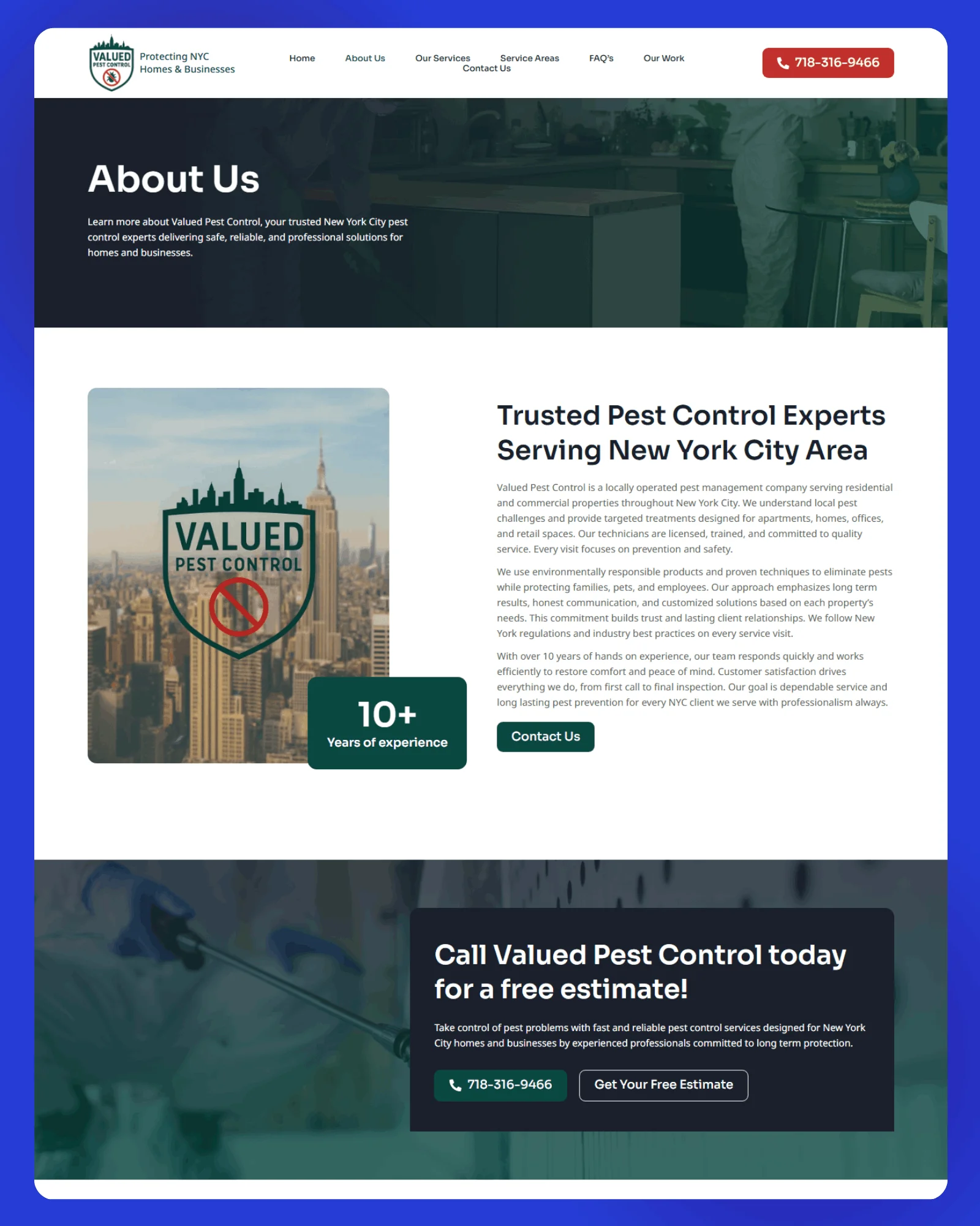 Valued Pest Control Website 3