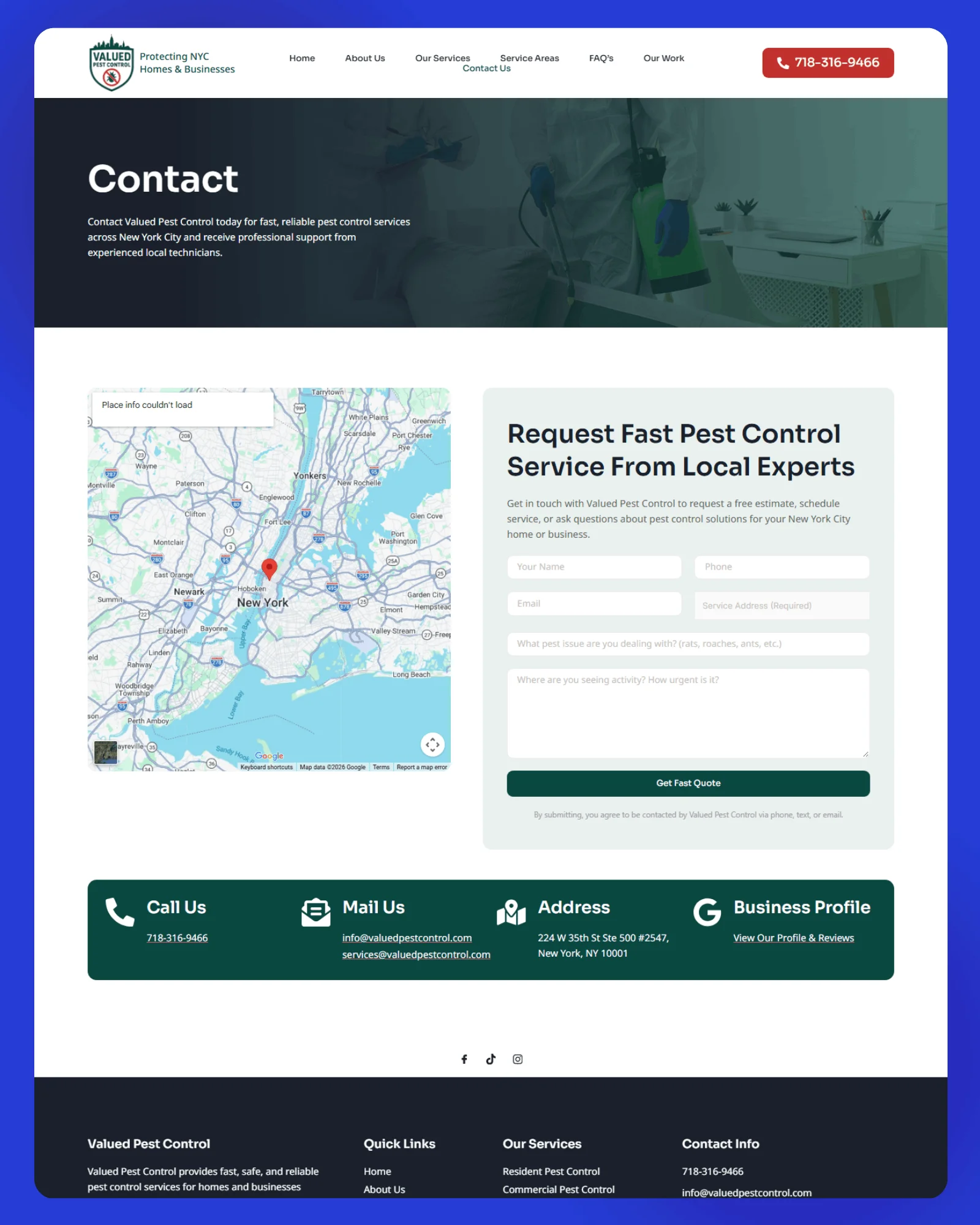 Valued Pest Control Website 5