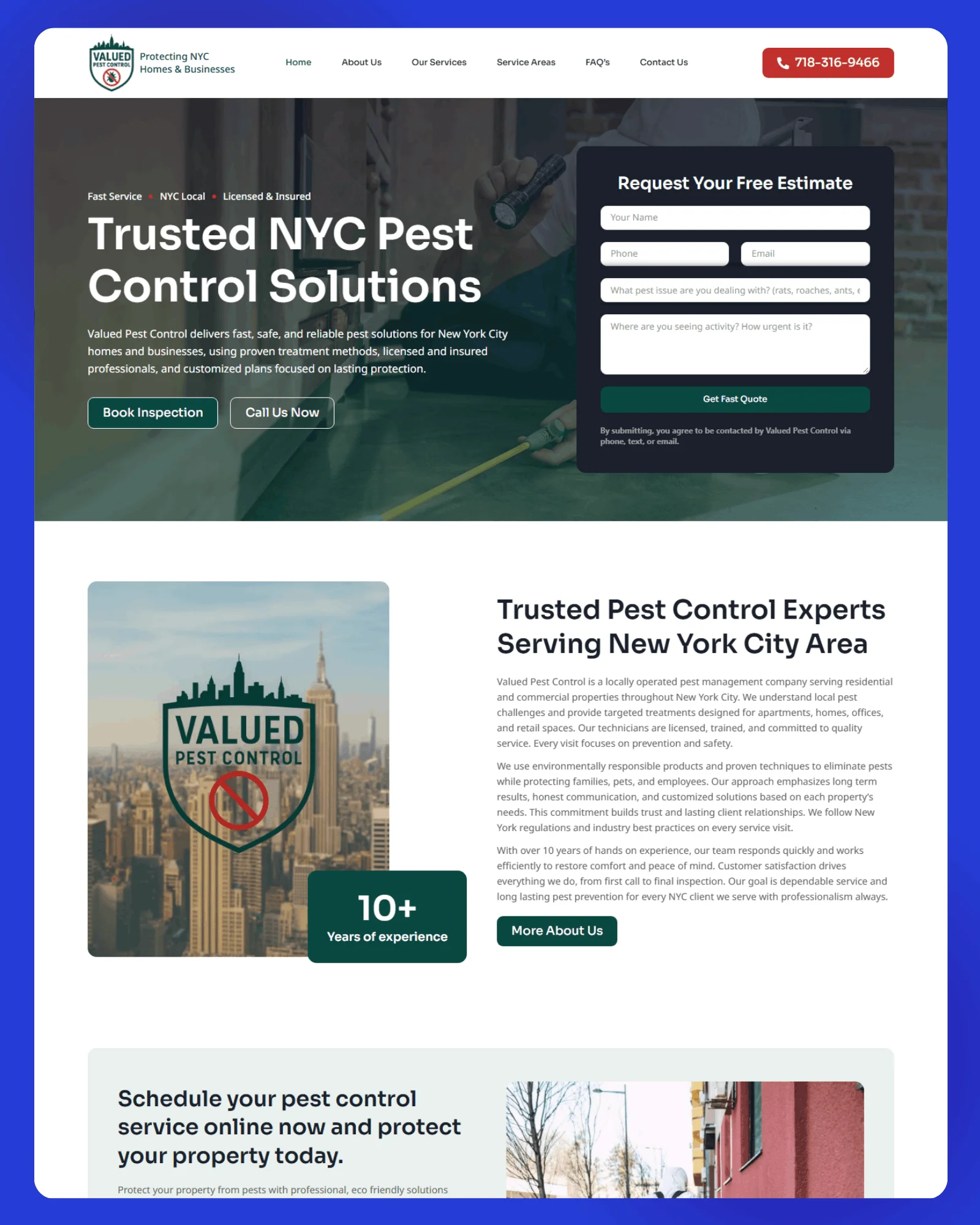 Valued Pest Control Website