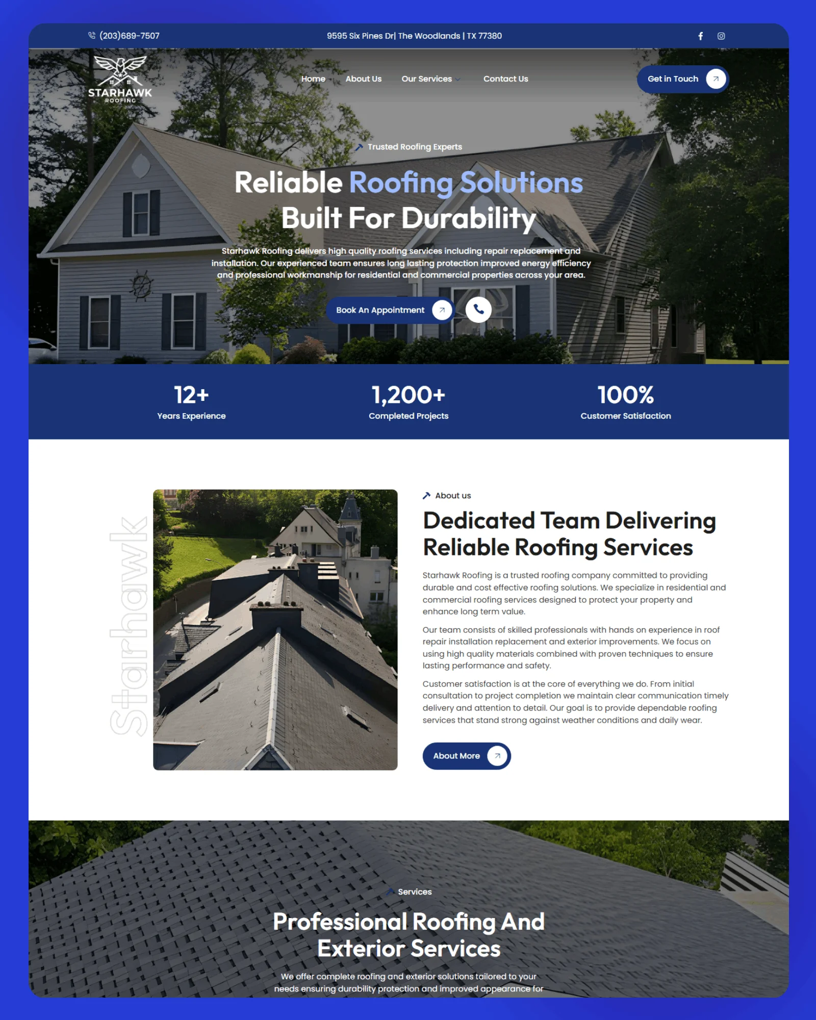 Starhawk Roofing Website