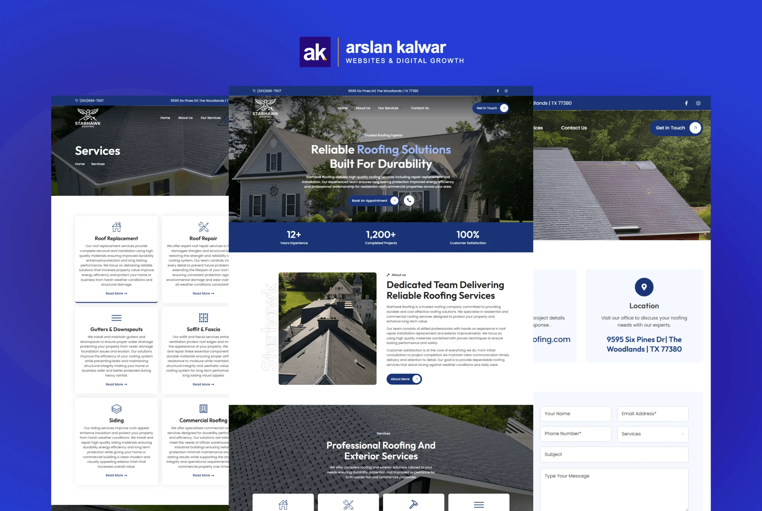 Starhawk Roofing — Residential & Commercial Roofing Services (USA) Website Design